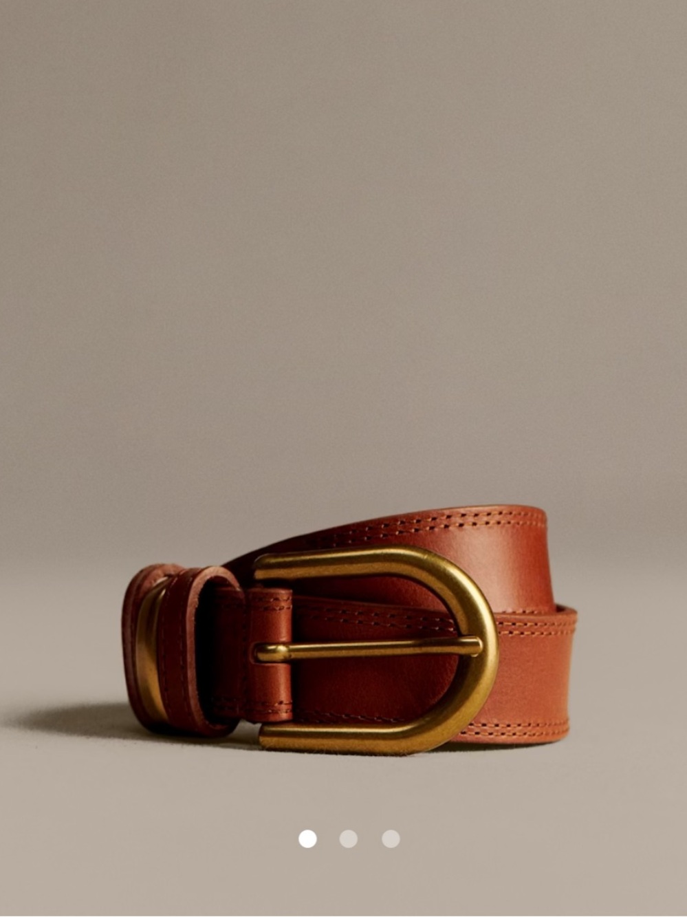 Sezane Taylor NATURAL HERITAGE Tan Cow Leather Belt | 95